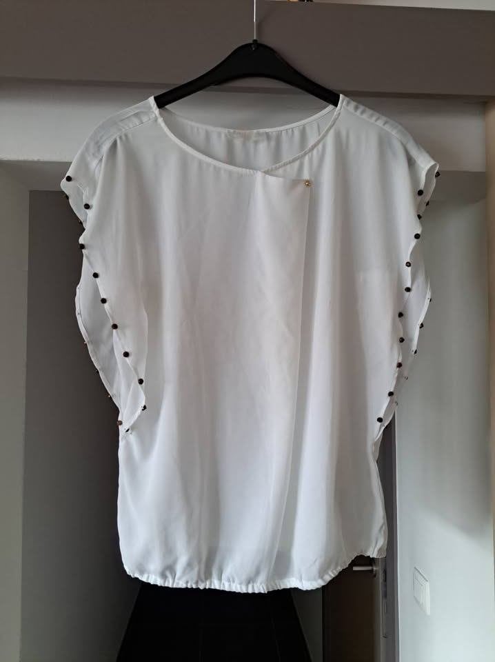 Guess Witte Blouse met Studs Maat M, Maat 38/40 (M), Guess, Wit, Ophalen of Verzenden
