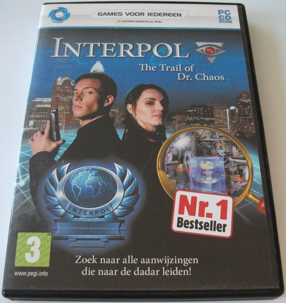 PC Game *** INTERPOL *** The Trail of Dr. Chaos, Puzzel en Educatief, 1 speler, Ophalen of Verzenden, Zo goed als nieuw