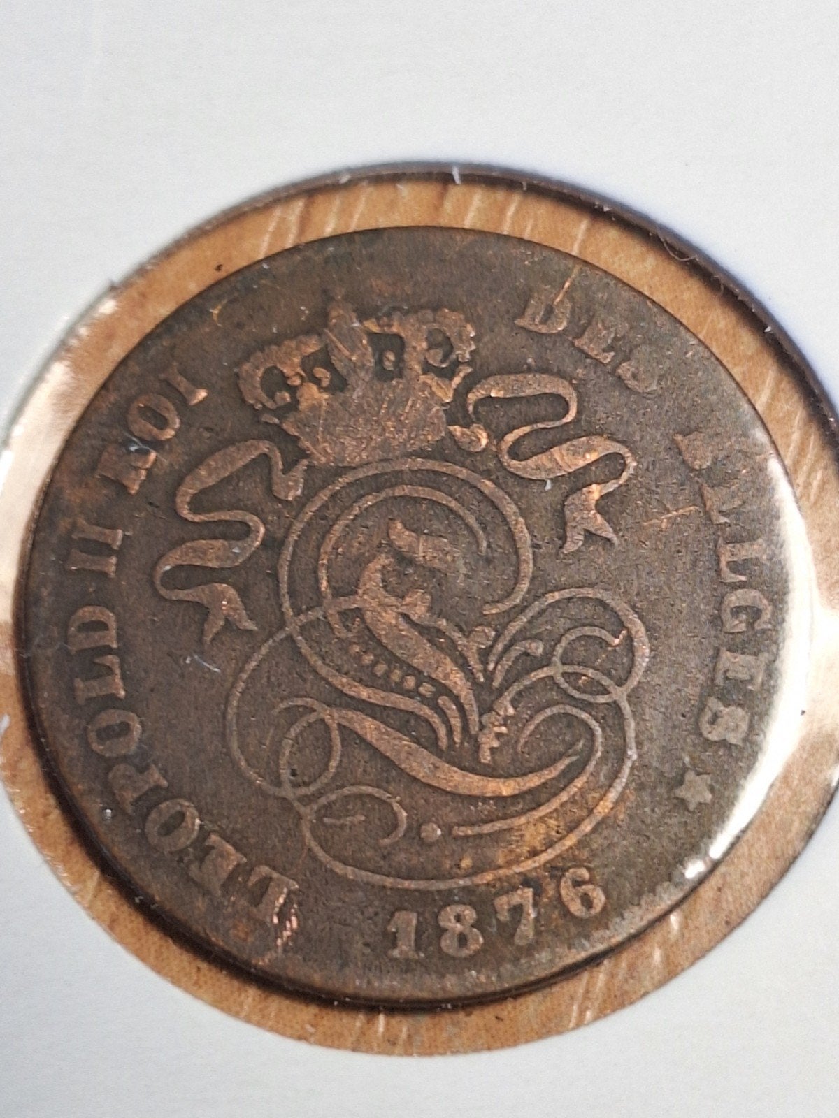 BELGIË 2 centimes 1876 (#91), Ophalen of Verzenden