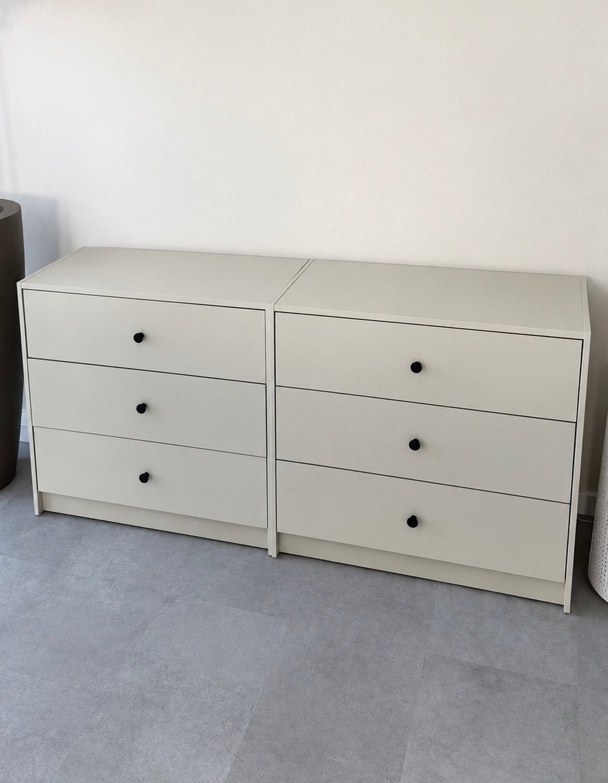 IKEA GURSKEN Ladekast 3 lades (2 x) lichtbeige, 69x67 cm, Ophalen, 50 tot 100 cm, Zo goed als nieuw, 3 of 4 laden