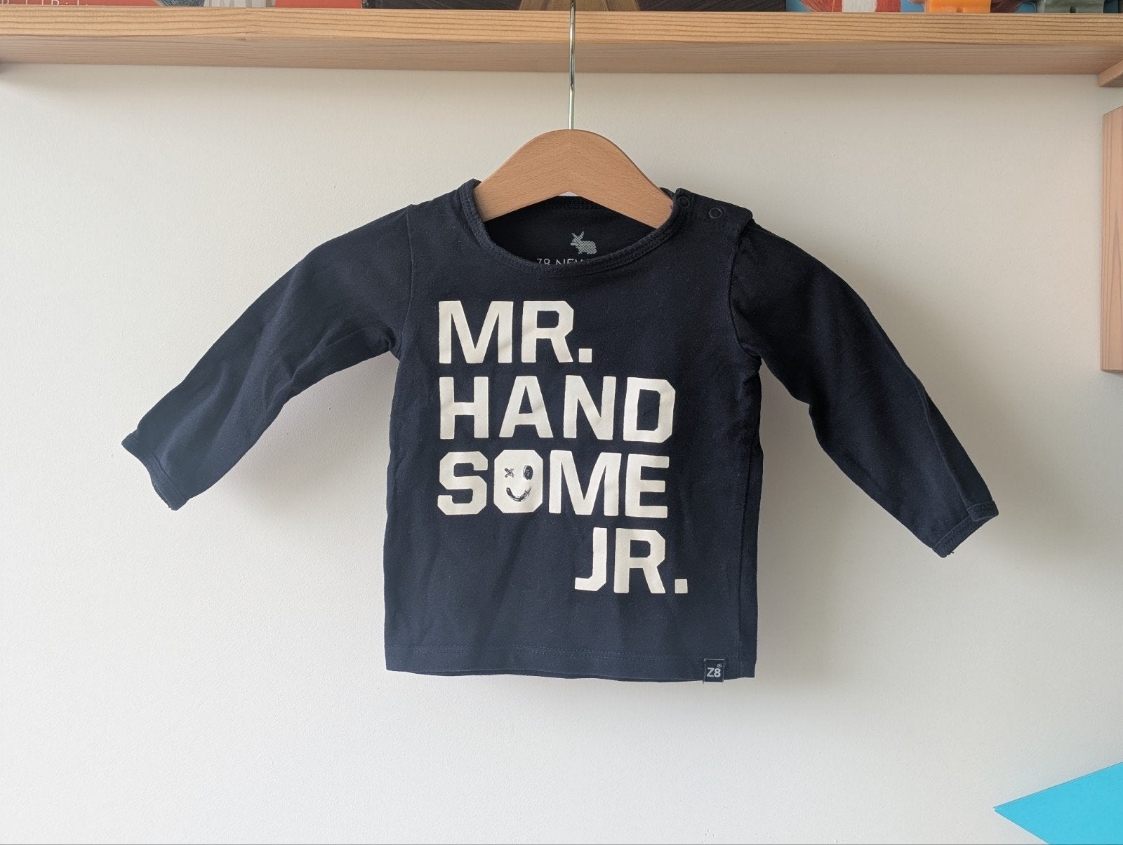 Z8 longsleeve 'Mr. Handsome Jr.' maat 62, Kinderen en Baby's, Babykleding | Maat 62, Gebruikt, Z8, Ophalen of Verzenden, Jongetje