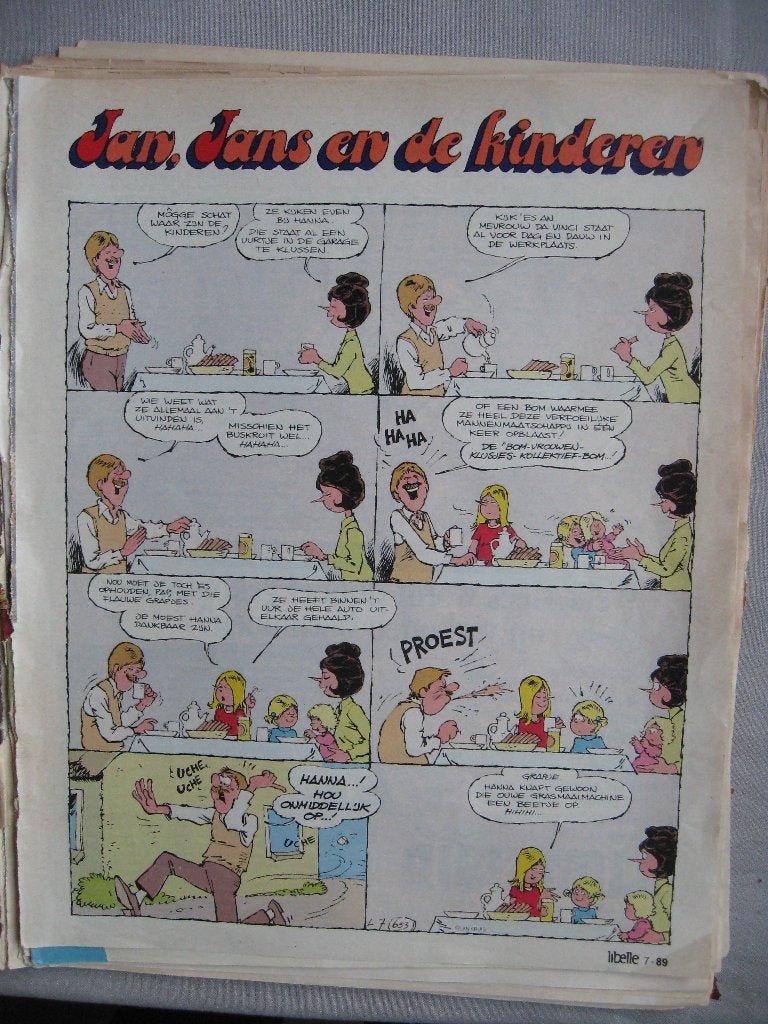 60 Libelle strip knipsels van Jan, Jans en de kinderen, Ophalen of Verzenden, Overige figuren, Gebruikt, Beeldje of Figuurtje