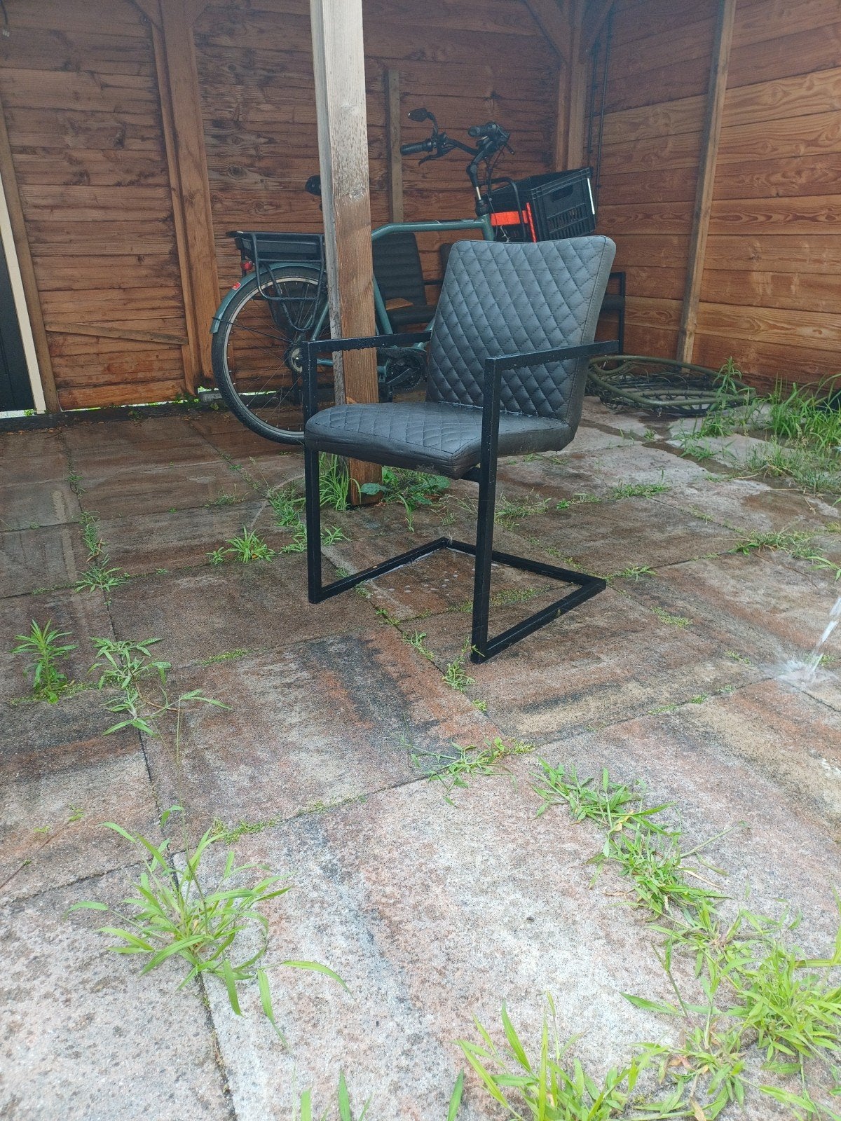 2x eetkamerstoel, Tuin en Terras, Tegels en Klinkers, Ophalen, Gebruikt, Beton, Terrastegels