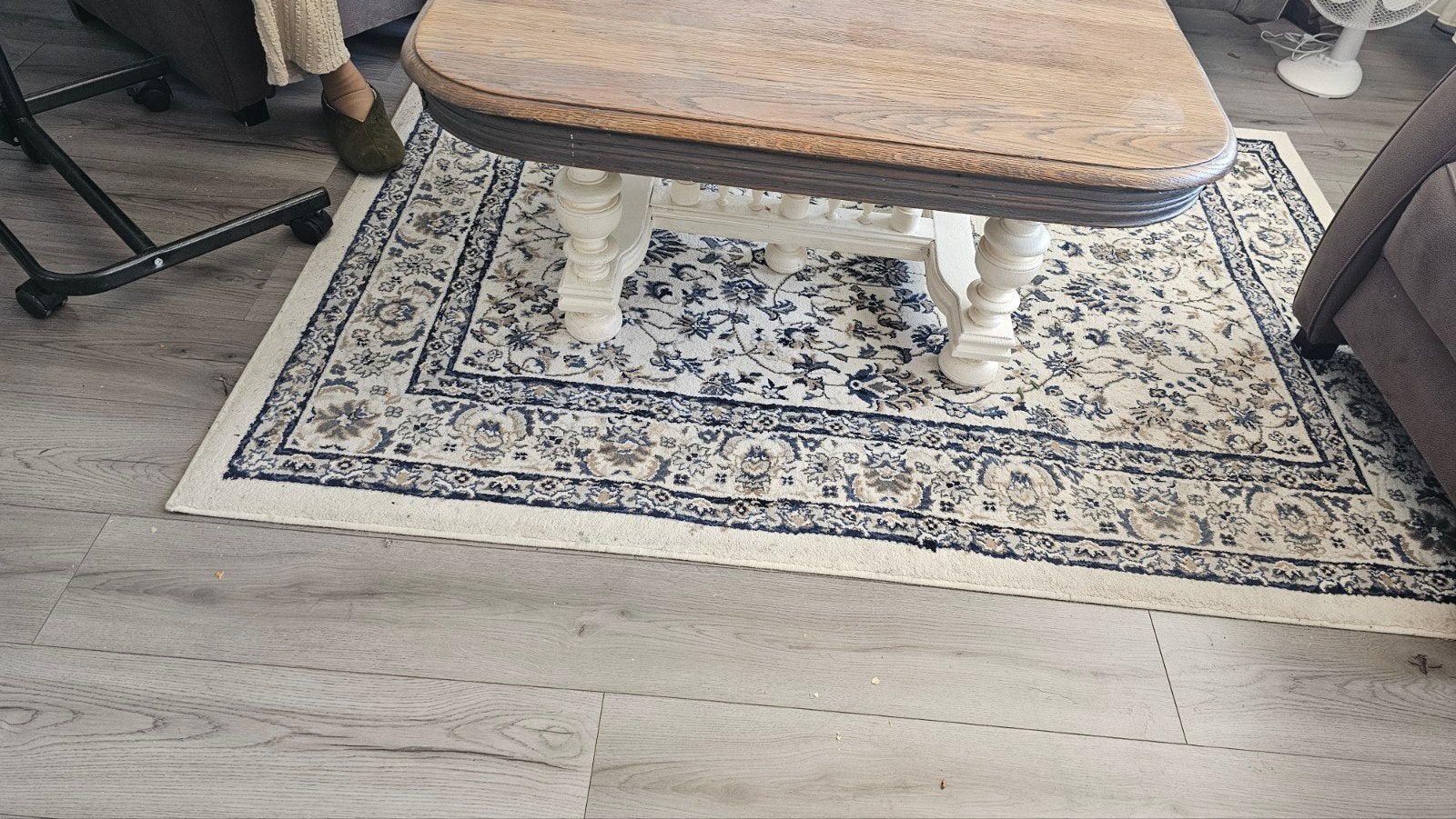 IKEA VALLÖBY vloerkleed in blauwtinten - 133x195 cm, Ophalen, Gebruikt, 100 tot 150 cm, Klassiek, Oosters, Traditioneel