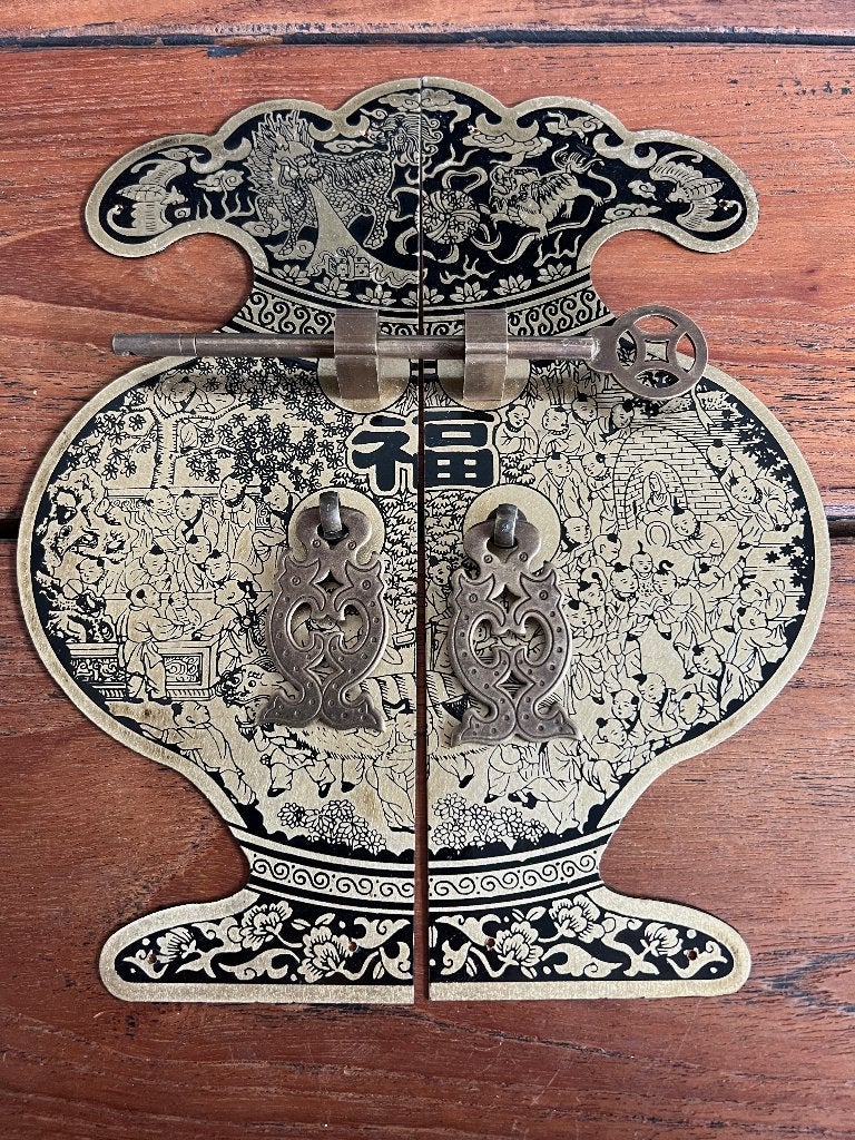 Chinees beslag chinese bruidskast oosterse kast vaas model, Meerkleurig, Nieuw, Ophalen of Verzenden, Verburgt vintage