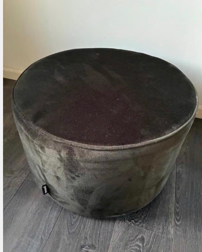 Woood Poef groen/velvet, Minder dan 50 cm, Rond, Minder dan 50 cm, Ophalen of Verzenden
