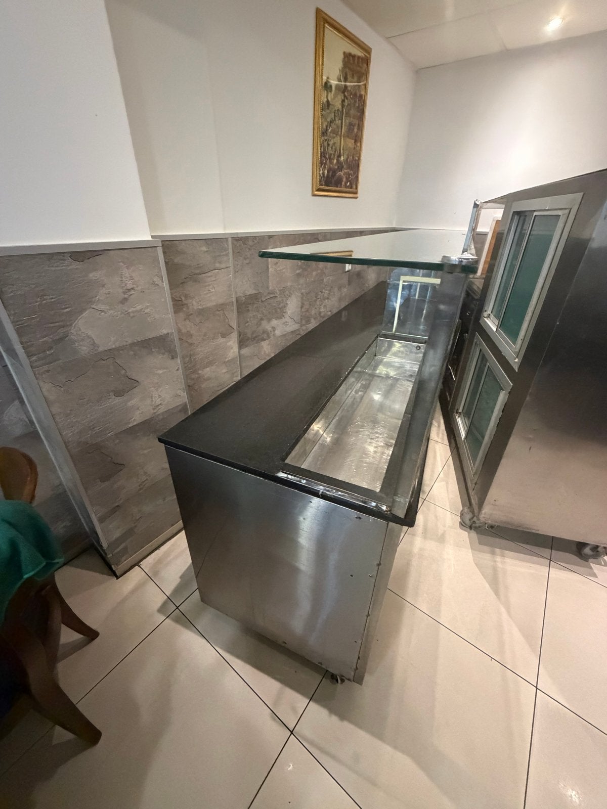 RVS Koelvitrine met Granieten Werkblad, Zakelijke goederen, Horeca | Keukenapparatuur, Ophalen, Gebruikt, Koelen en Vriezen