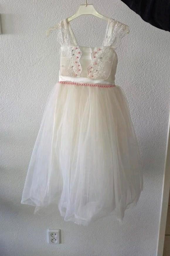 Feestjurk kind 2/3 jaar - Wit met roze details, Ophalen of Verzenden, Gebruikt, Onbekend, Meisje