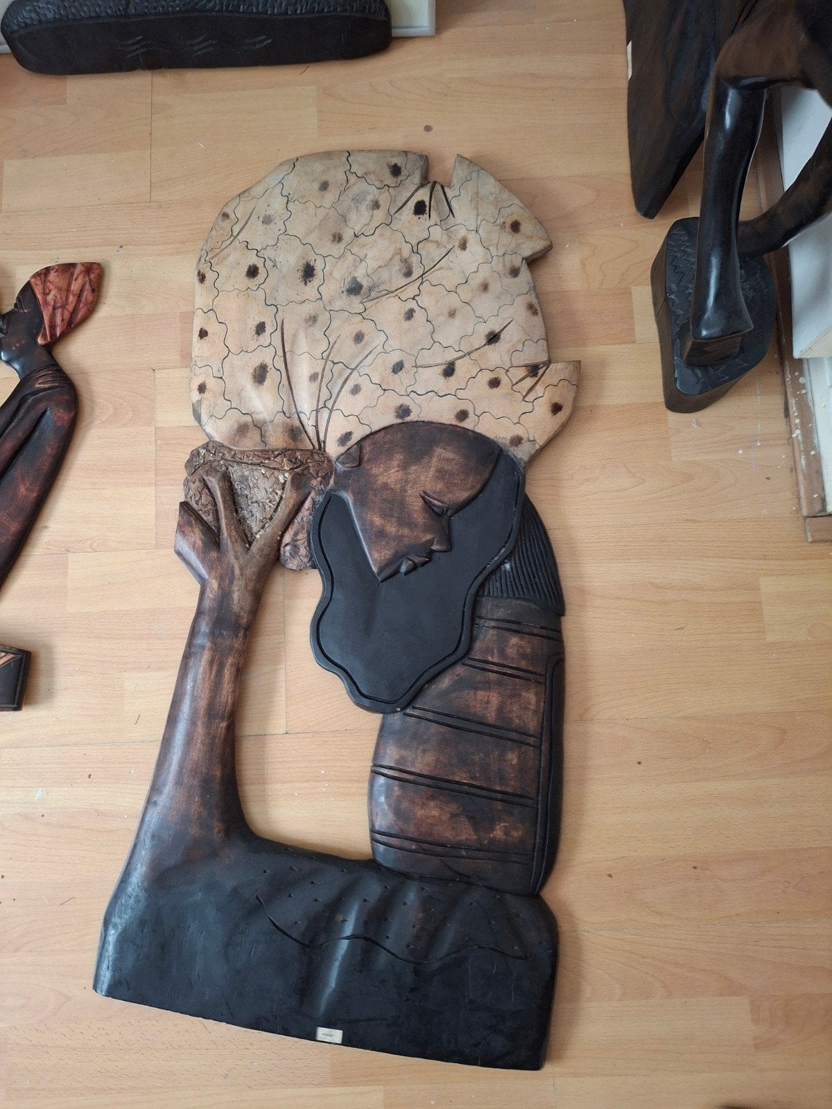 Houten Afrikaanse Sculpturen -  en Onderwerpe, Overige onderwerpen, Handgemaakt, Beeld, Hout