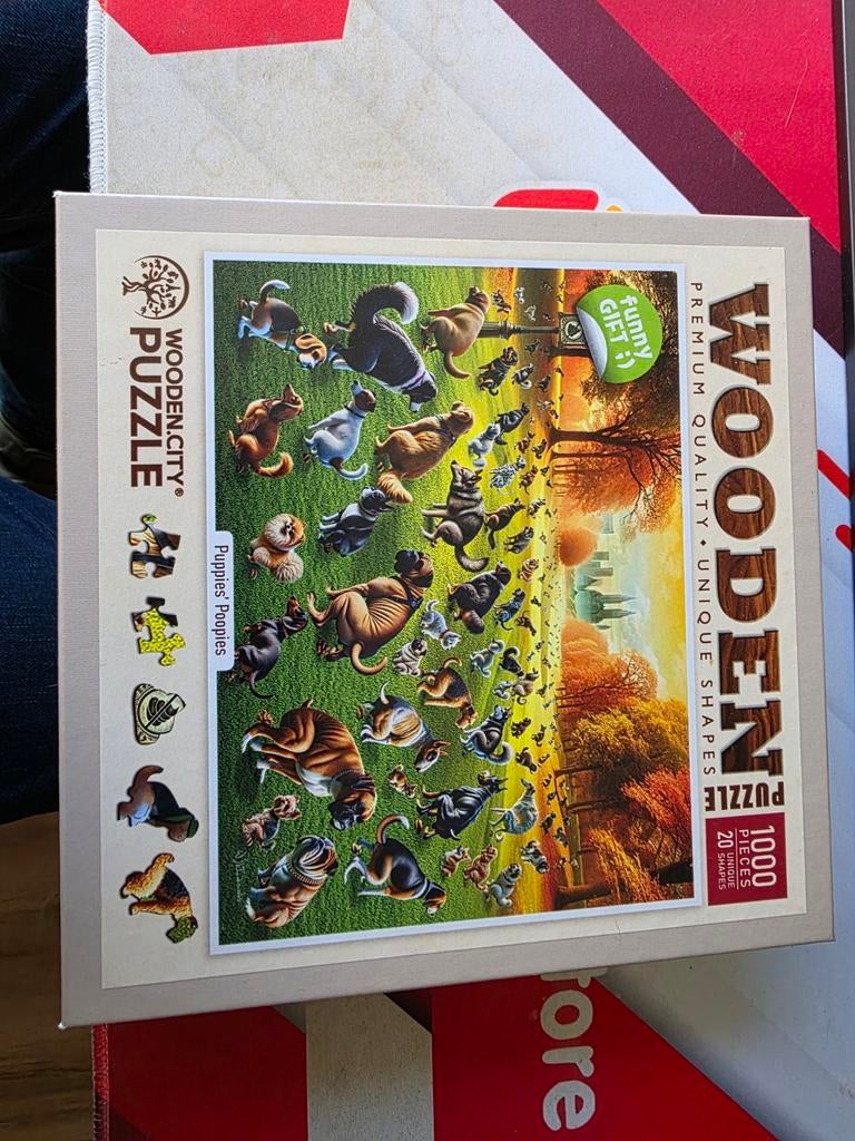 Woorden city legpuzzel Puppies Poopies 1000 stukjes, Ophalen of Verzenden, 500 t/m 1500 stukjes