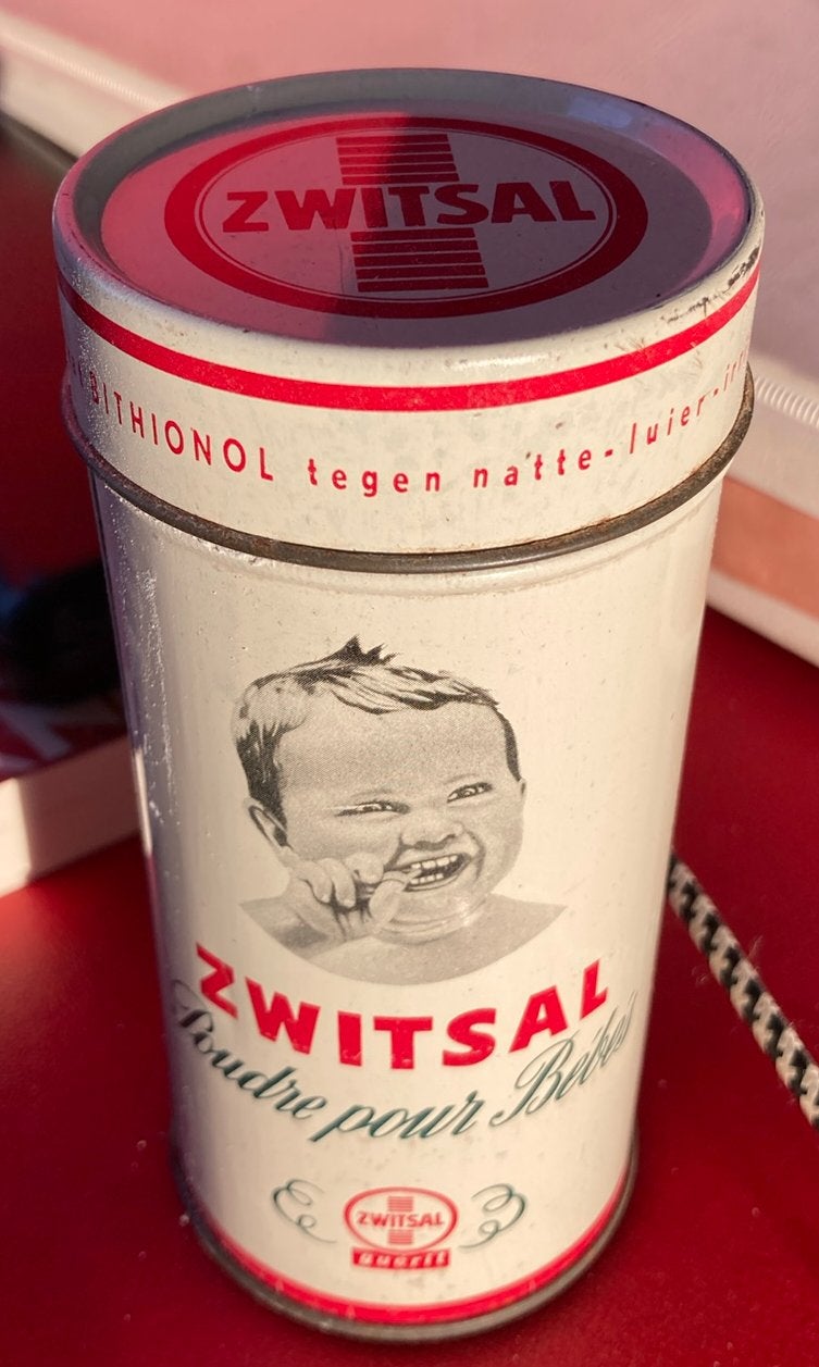 Zwitsal babyverzorgingsproducten vintage blikje poeder, Overige merken, Gebruikt, Overige typen, Ophalen of Verzenden