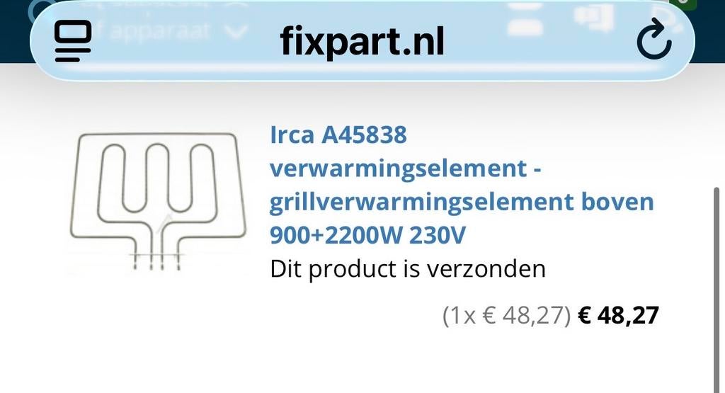 Grillverwarmingselement Oven Boretti 2200W 230V, Ophalen, Nieuw