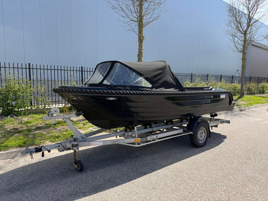Luxe sloep met buiskap, 15 Pk suzuki motor incl trailer!, Watersport en Boten, Gebruikt, Ophalen of Verzenden, Buitenboordmotor