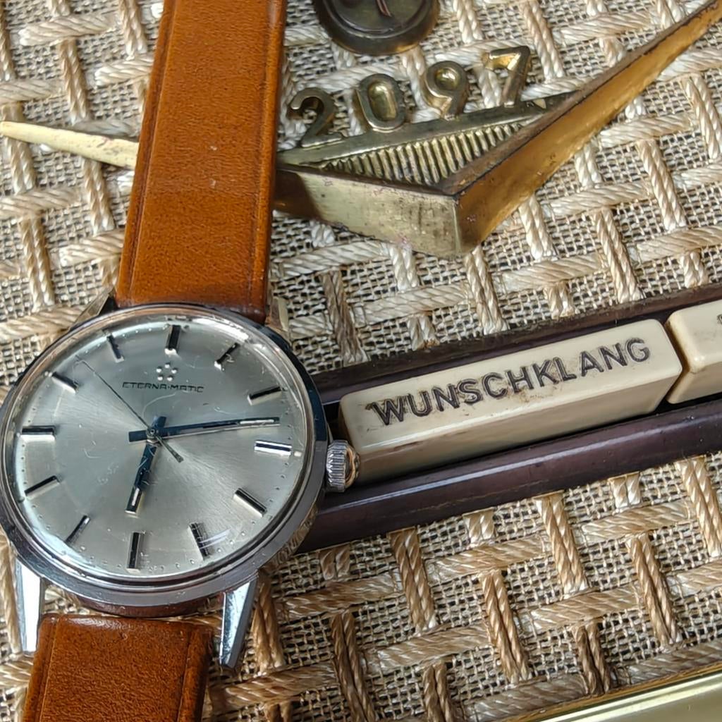 Eterna-Matic Automaat – Cal. 1414 – Jaren ’60 – Originele kr, Ophalen of Verzenden, Staal, Overige merken, 1960 of later