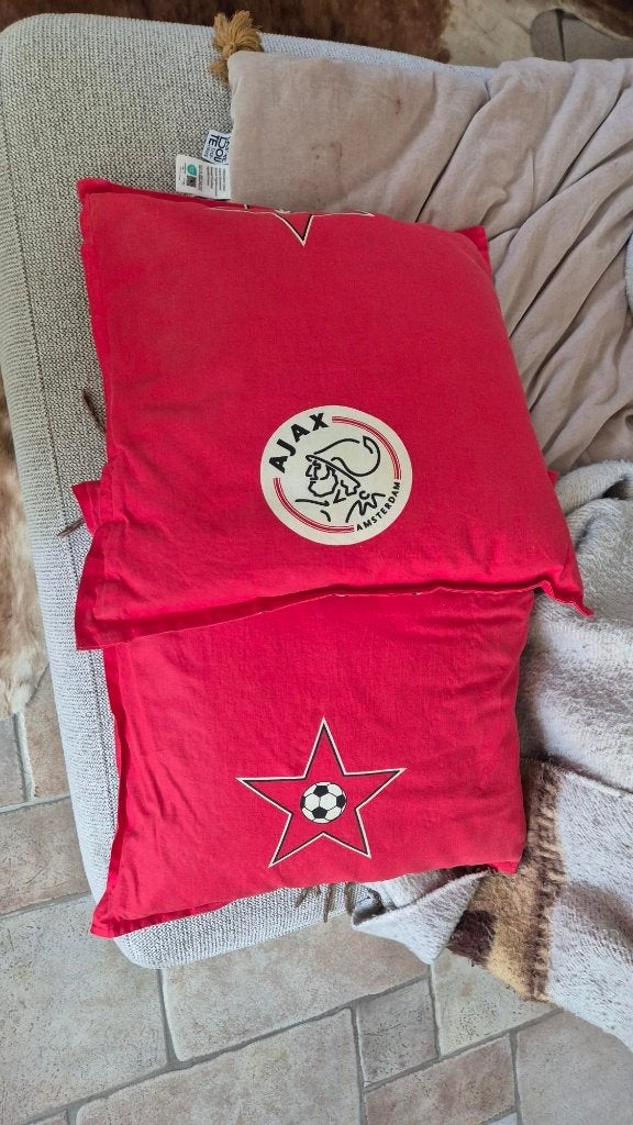 2 Ajax kussentjes, Overige merken, Gebruikt, Met print, Vierkant
