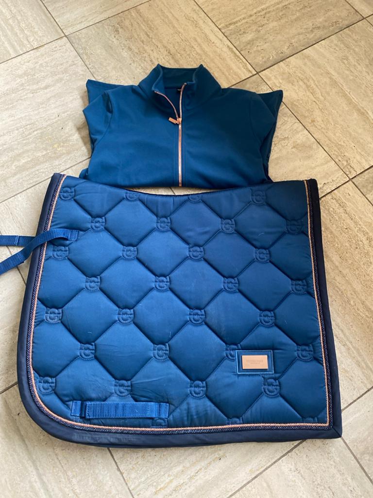 Equestrian zadeldek full dressuur met vest L, Ophalen of Verzenden, Zo goed als nieuw