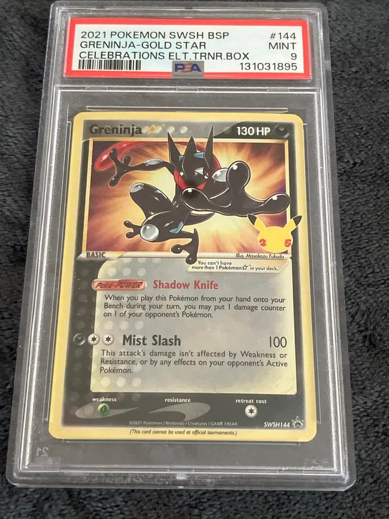 PSA 9 Greninja Gold Star Celebrations Pokemon Kaart, Hobby en Vrije tijd, Verzamelkaartspellen | Pokémon, Ophalen of Verzenden