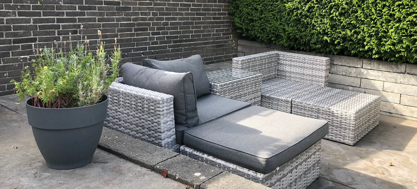 Loungeset modulair 5delig, Tuin en Terras, Ophalen, Zo goed als nieuw, Kunststof, Stoel