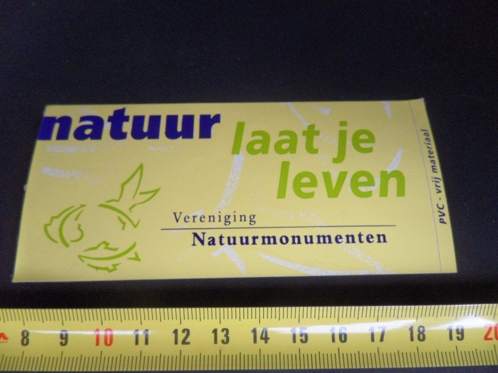 sticker natuur laat je leven - vereniging natuurmonumenten *, Verzamelen, Ophalen of Verzenden, Zo goed als nieuw