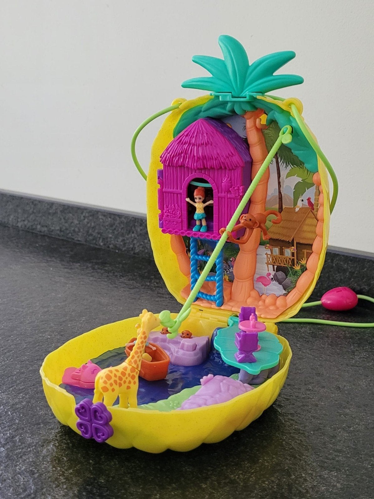 Polly Pocket Ananas Tas Speelset - Tropisch Avontuur, Ophalen of Verzenden, Zo goed als nieuw, Meisje