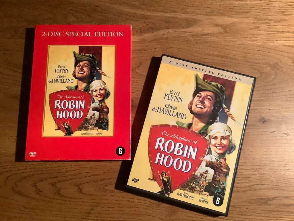 7) ROBIN HOOD, Olivia de Havilland, Errol Flynn, 2 dvd uitv., Alle leeftijden, Ophalen of Verzenden, Zo goed als nieuw, Stand-up of Theatershow