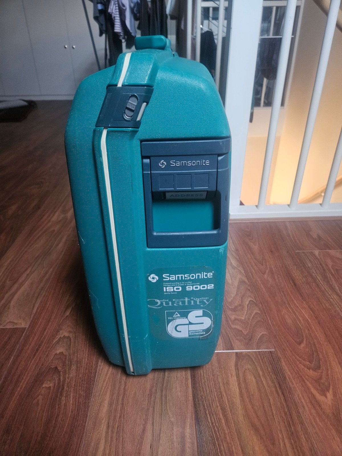 Samsonite ISO 9002 Koffer met Wieltjes - Groen, Wieltjes, Gebruikt, 50 tot 60 cm, Hard kunststof