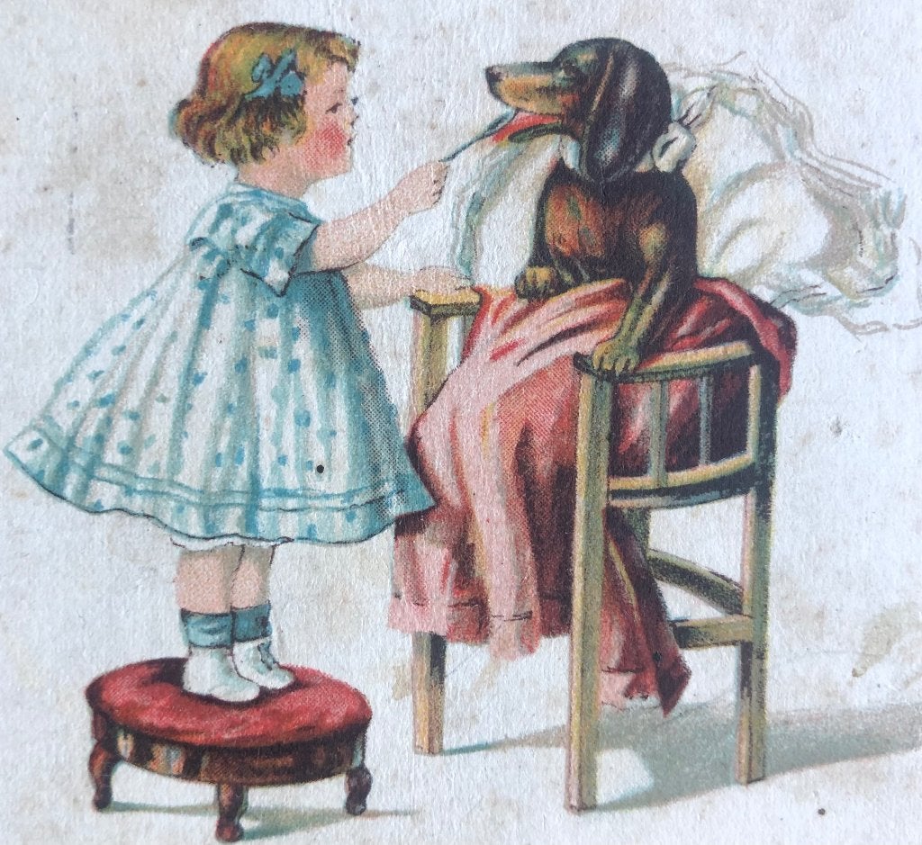 TECKEL-kaart — “hier… nog een hapje!”, Verzamelen, Ophalen of Verzenden, Voor 1920, Gelopen, Kinderen