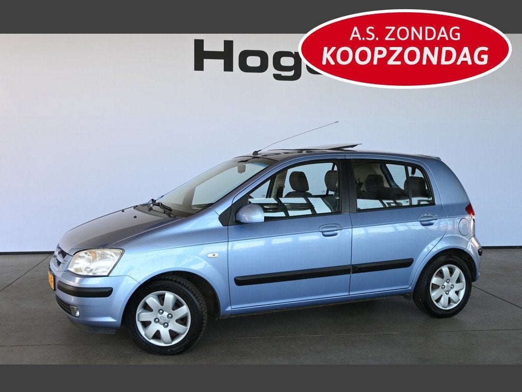 Hyundai Getz 1.6i-16V GLS Automaat Airco Schuifdak Goed Onde, Zwart, Blauw, Origineel Nederlands, Bedrijf