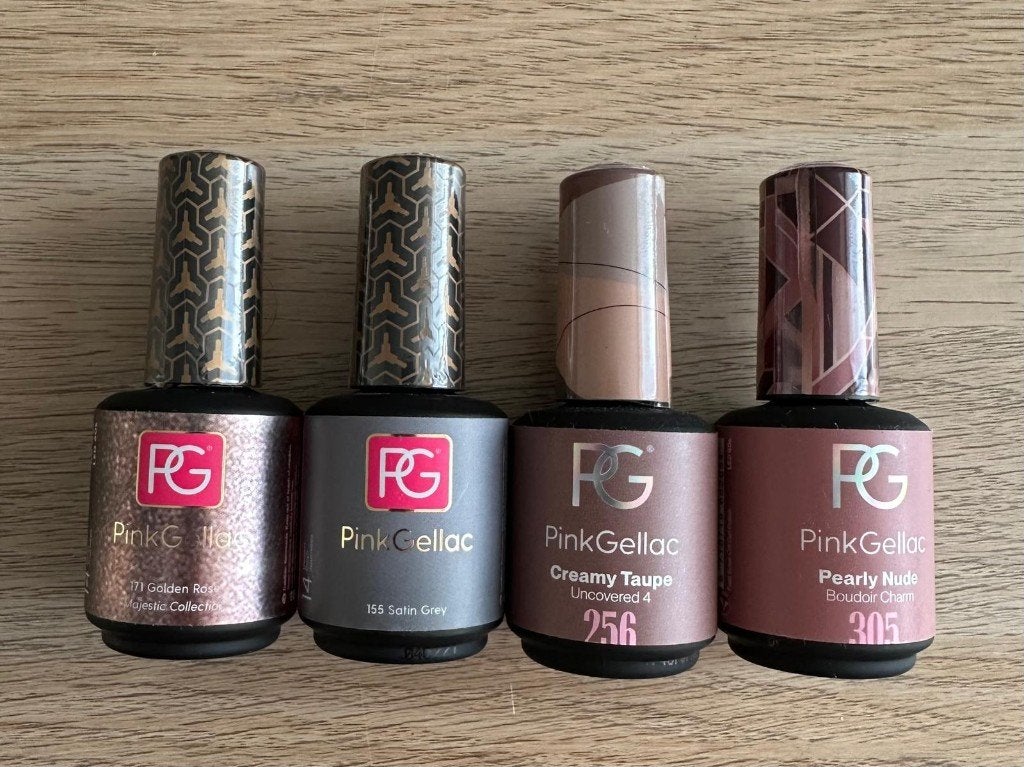 Set Pink Gellac met 4 kleuren, Verzenden, Zo goed als nieuw, Overige kleuren, Handen en Nagels