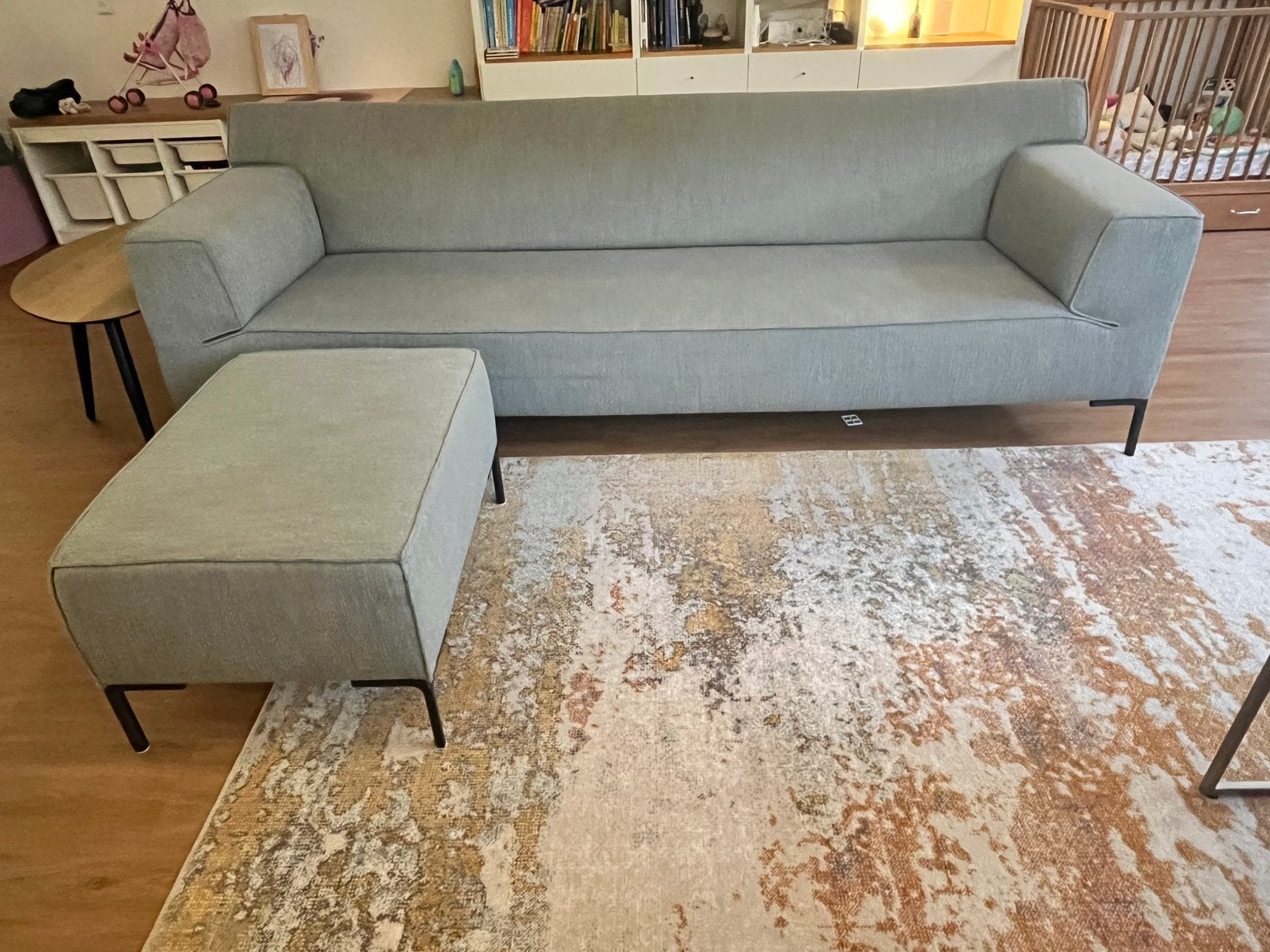 Design on stock bloq bank met hocker grijs, Ophalen, Gebruikt