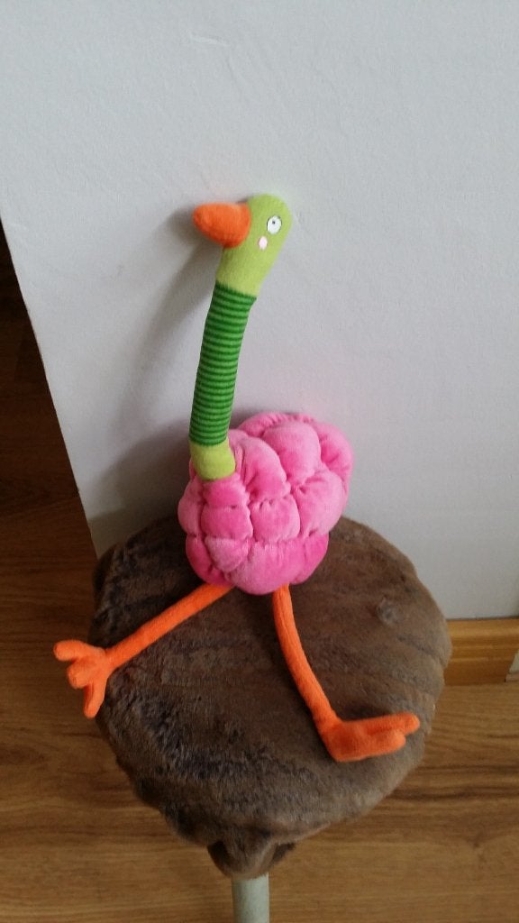 Ikea struisvogel groen roze oranje velours rammel velours, Overige typen, Nieuw, Ophalen of Verzenden, Middelgroot (20 tot 80 cm)