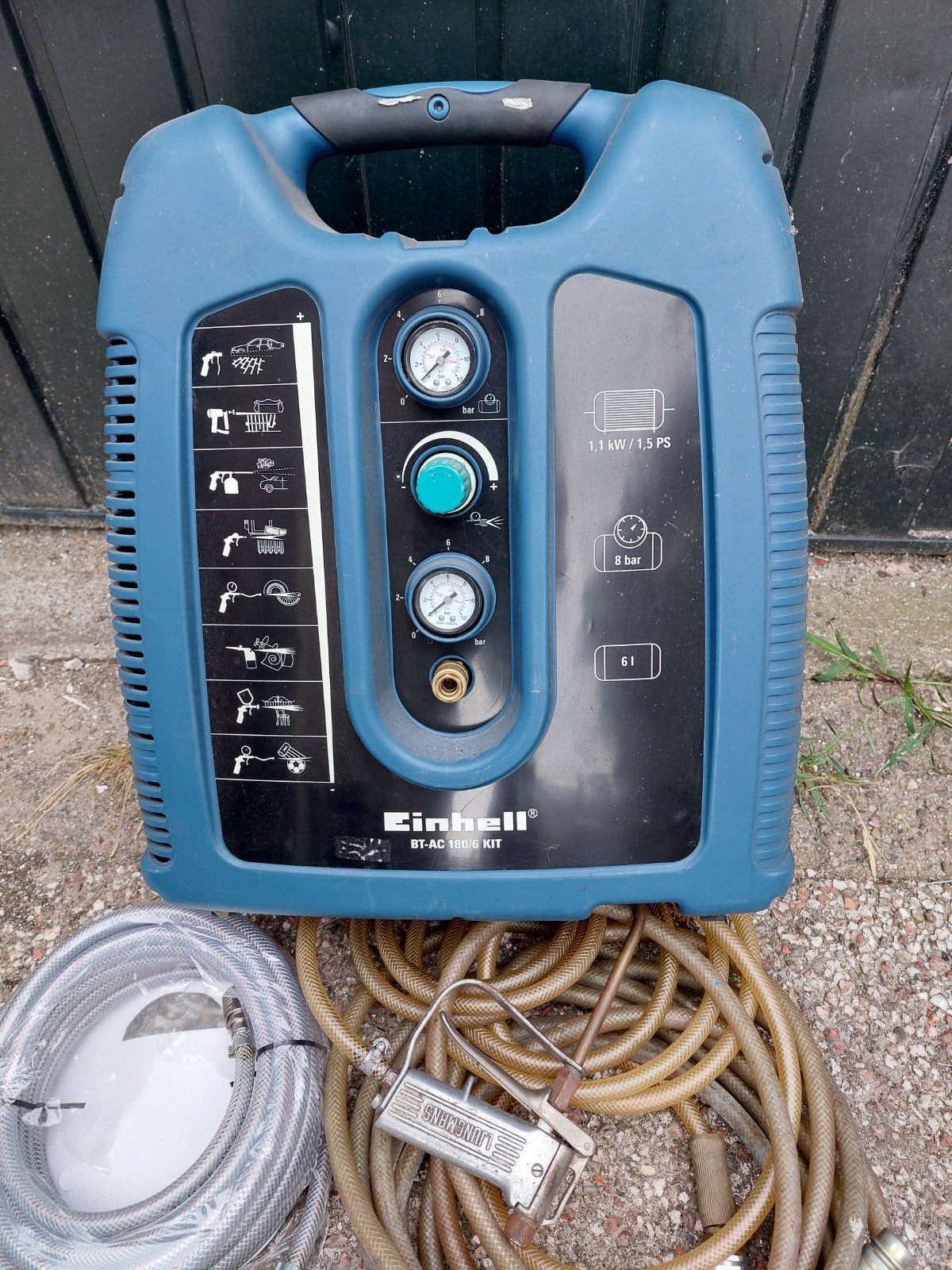 einhell draagbare compressor met hulpmiddelen, Doe-het-zelf en Verbouw, Compressors, Minder dan 25 liter, Ophalen, Nieuw, Minder dan 200 liter/min