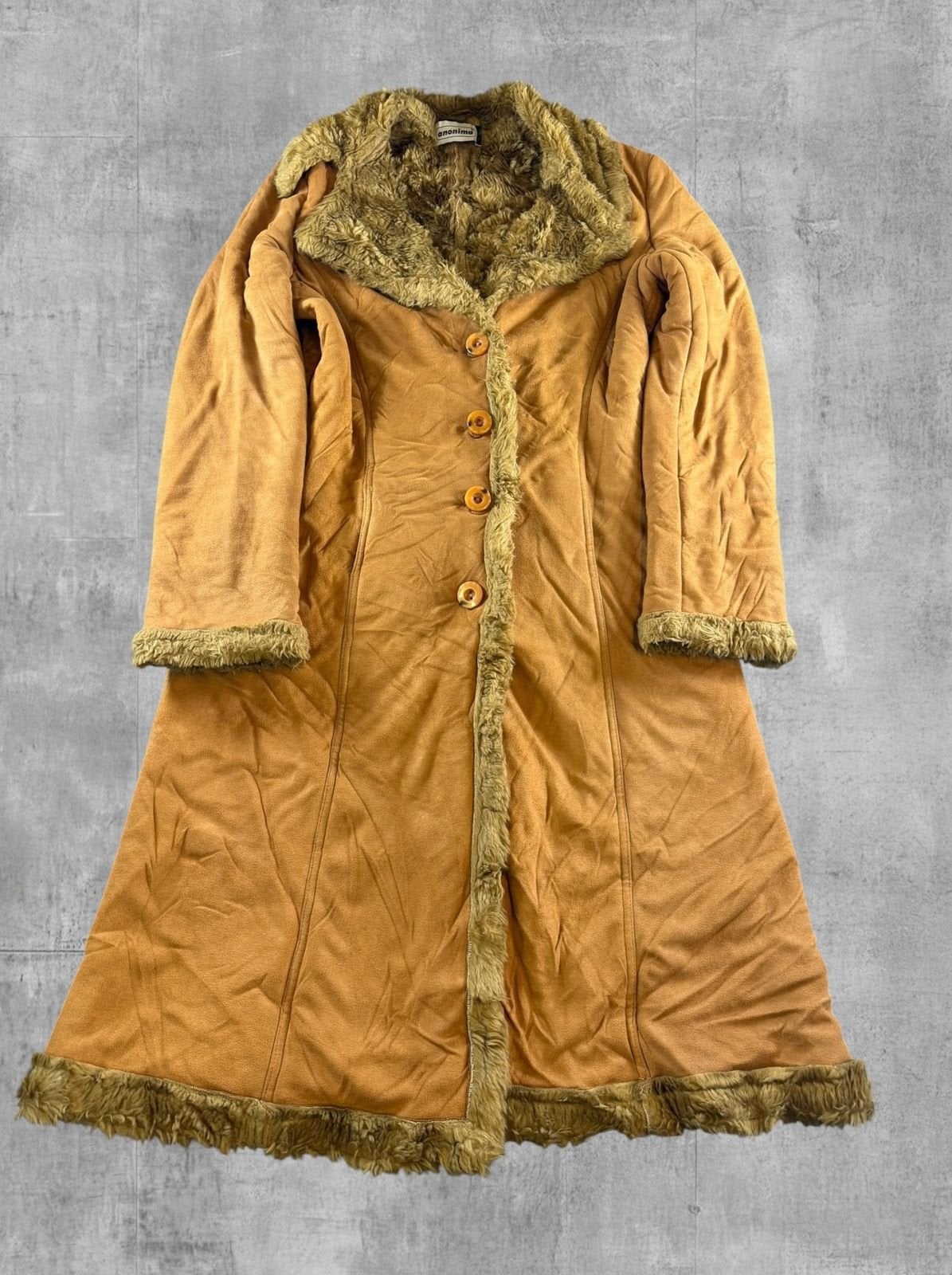 Vintage Dressing Afghaanse jas bruin dames maat S, Bayline Vintage Trading, Bruin, Verzenden, Zo goed als nieuw