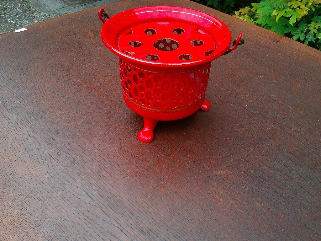 emaille - rood theelichtje, Ophalen of Verzenden