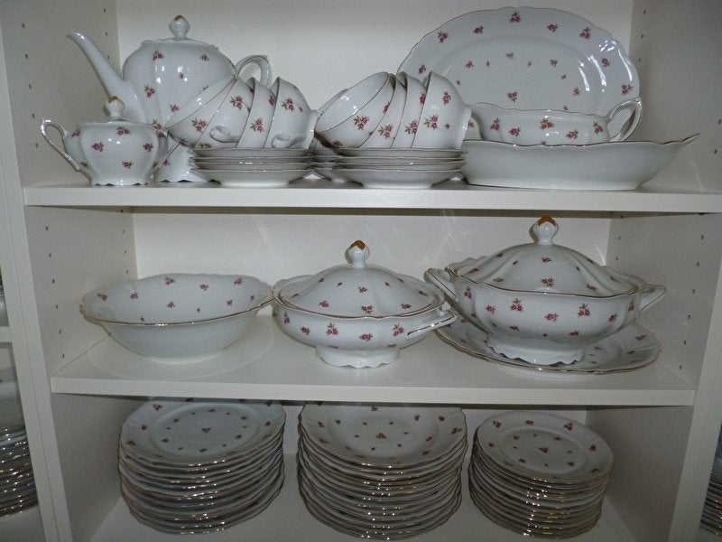 Koffie- en Dinerservies Mitterteich Bavaria met roze roosjes, Ophalen of Verzenden