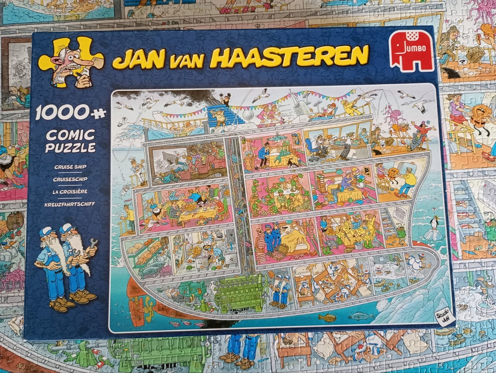 Jan van Haasteren legpuzzel, Cruiseschip, 1000 stukjes, Ophalen, 500 t/m 1500 stukjes, Zo goed als nieuw, Legpuzzel