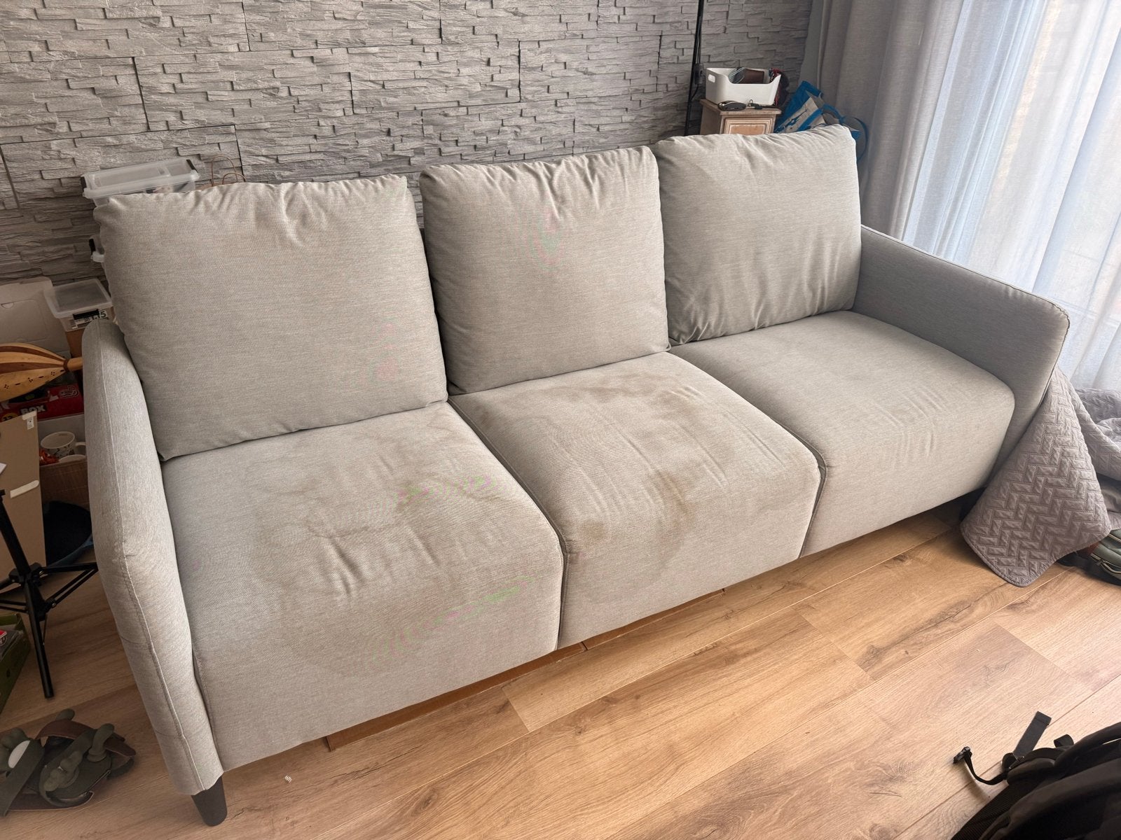 Gratis 3-zits IKEA bank met afneembare hoes, Ophalen, Gebruikt, Driepersoons, 75 tot 100 cm