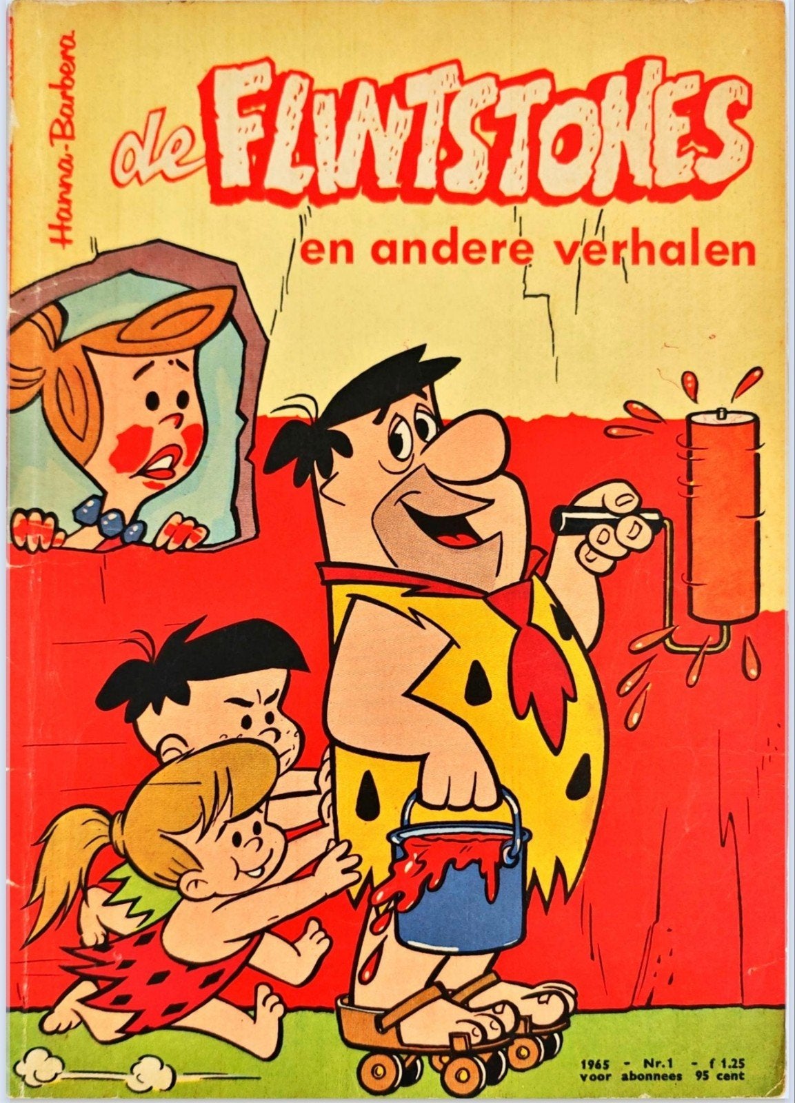 De Flintstones en andere verhalen - Nr. 1 (1965), Gelezen, Eén stripboek, Ophalen of Verzenden, Hanna-Barbera