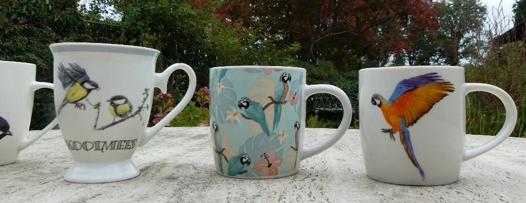 7 Leuke Vogel Mokken + 2 Kommen en 3 x Marjolein Bastin, Ophalen of Verzenden, Nieuw, Porselein, Kop(pen) en/of Schotel(s)