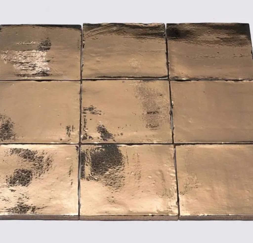 VT wonen gouden tegeks handvorm 2,5m2, Doe-het-zelf en Verbouw, Tegels, Ophalen, Minder dan 20 cm, Zo goed als nieuw, Minder dan 5 m²