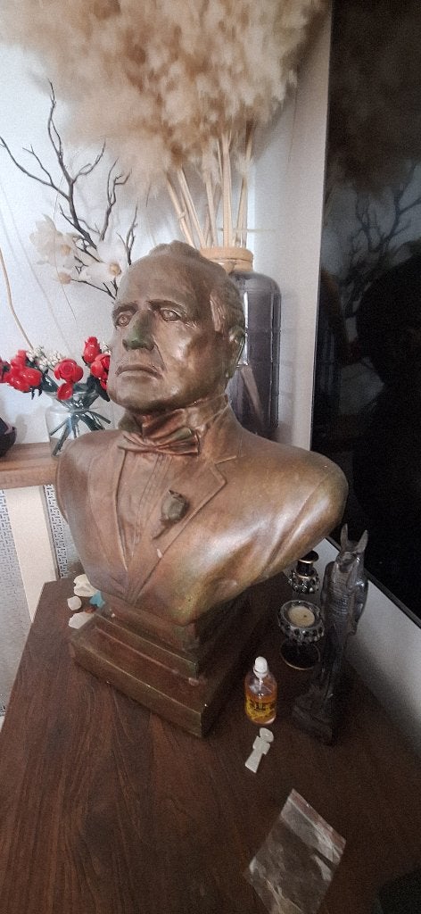 Te koop borstbeeld van don corleone, Ophalen, Gips, Buste, 50 - 100 cm
