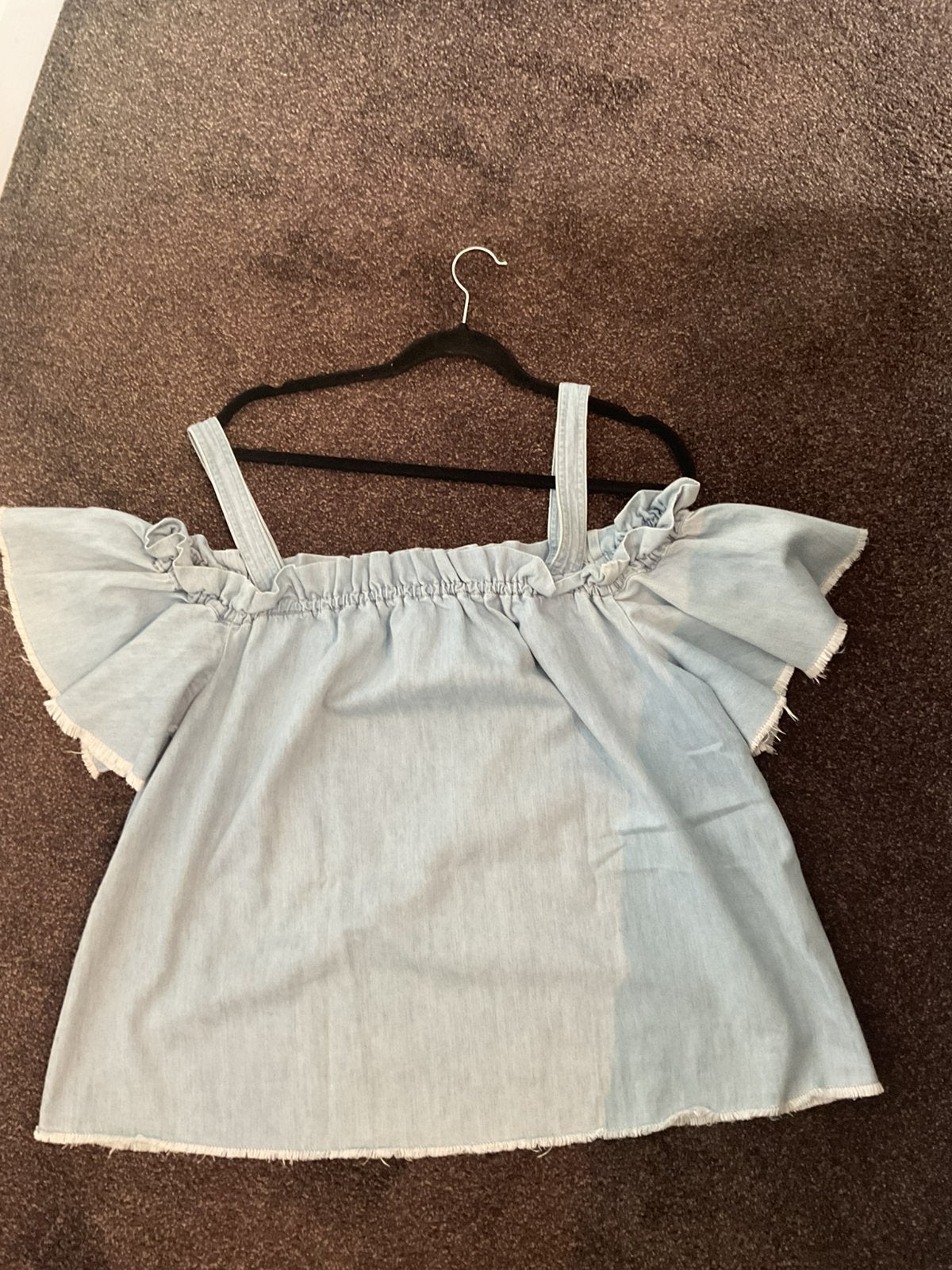 7 for all mankind off shoulder top XL, Kleding | Dames, Blauw, Maat 46/48 (XL) of groter, Ophalen of Verzenden, Zo goed als nieuw