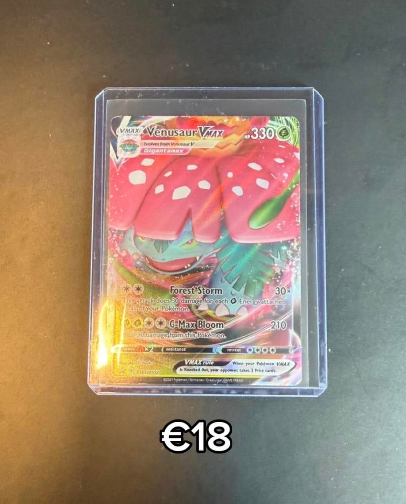 Venusaur VMAX SWSH070 Promo Pokémon Kaart, Ophalen of Verzenden, Zo goed als nieuw, Losse kaart, Foil