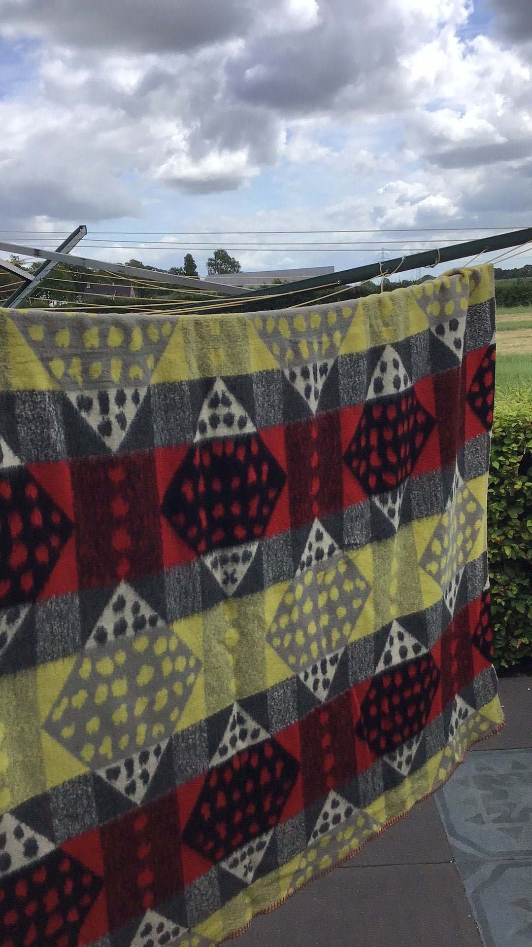 Deken vintage, Huis en Inrichting, Woonaccessoires | Plaids en Woondekens, Ophalen, Wol, 200 cm, Meerkleurig