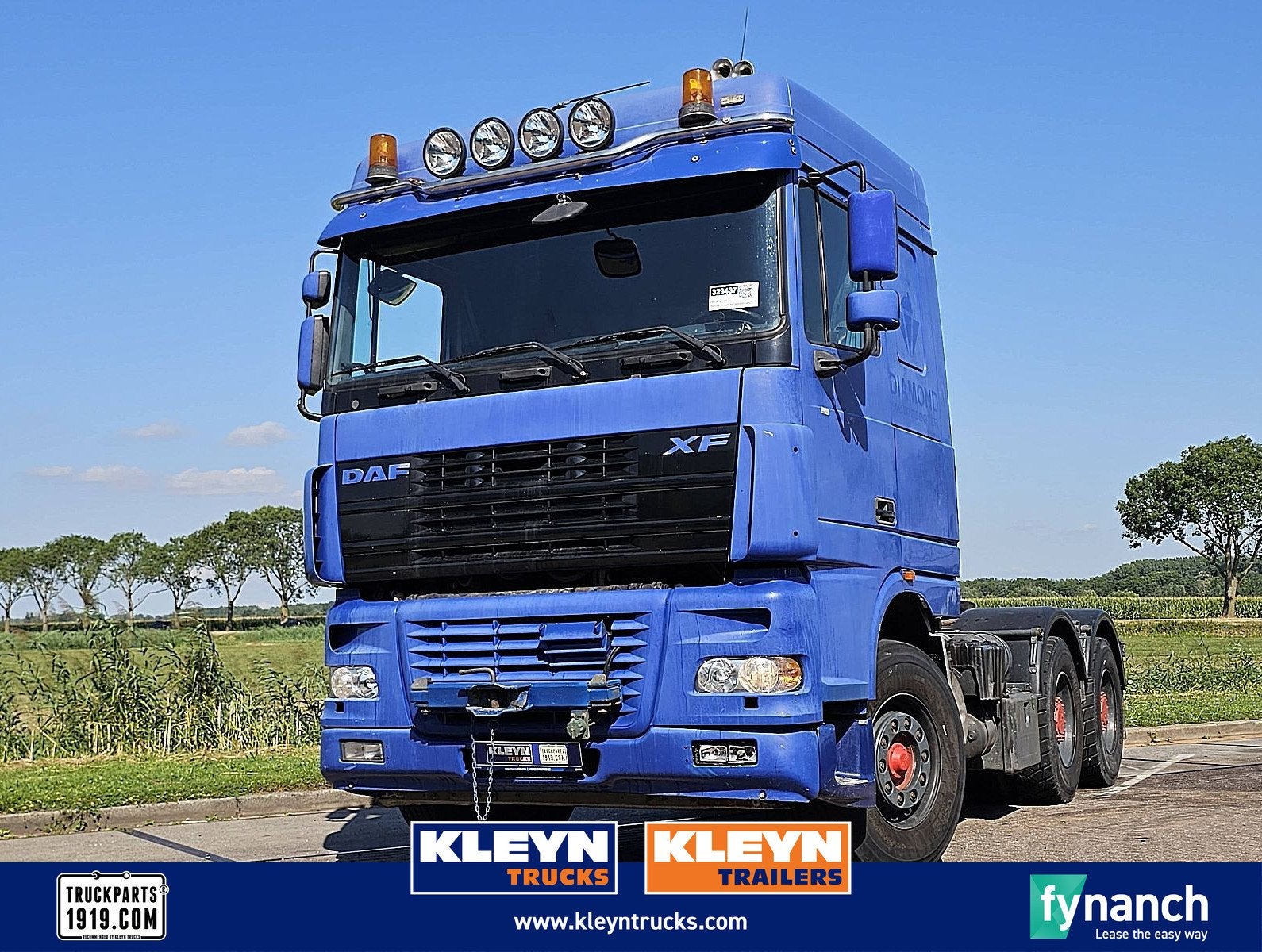 DAF XF 95.380 6x4 full steel euro3, Auto's, Blauw, Bedrijf, DAF, Te koop