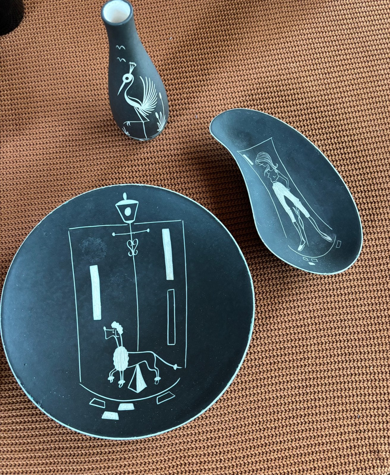 Prachtige 3-delige vintage set l'Ancora  'Aristo' Jaren 50, Antiek en Kunst, Ophalen of Verzenden