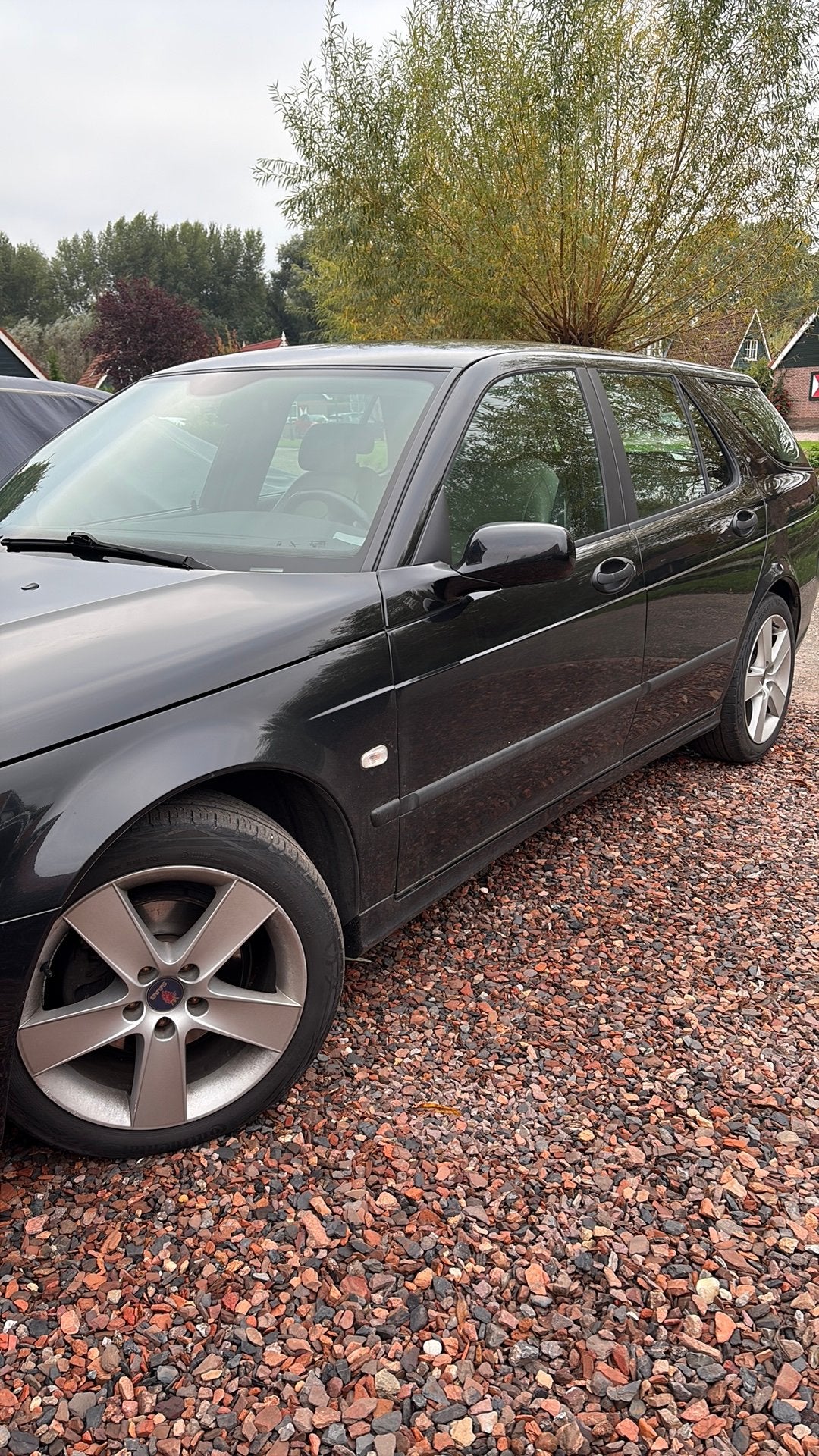 Saab 9-5 2.0 T Sport Estate AUT 2007 Zwart, Auto's, 1800 kg, 4 cilinders, Zwart, Origineel Nederlands
