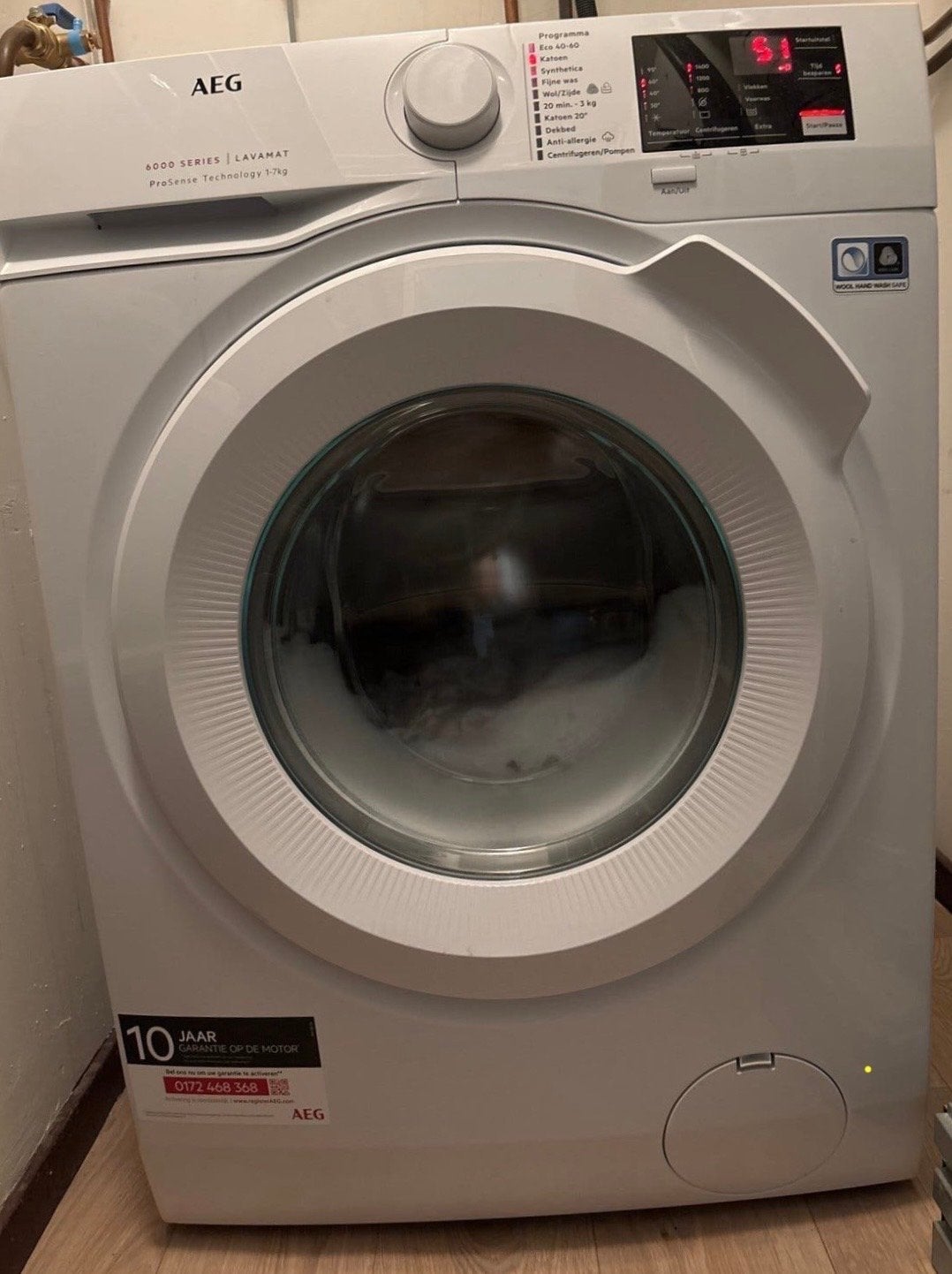 AEG 6000 Series Lavamat ProSense 7kg Wasmachine, Ophalen, Zo goed als nieuw, 85 tot 90 cm, 1200 tot 1600 toeren