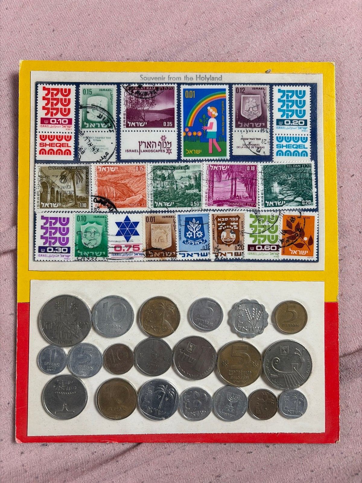 Souvenir uit het Heilige Land: Postzegels en Munten Israël, Ophalen of Verzenden, Verzamelmap