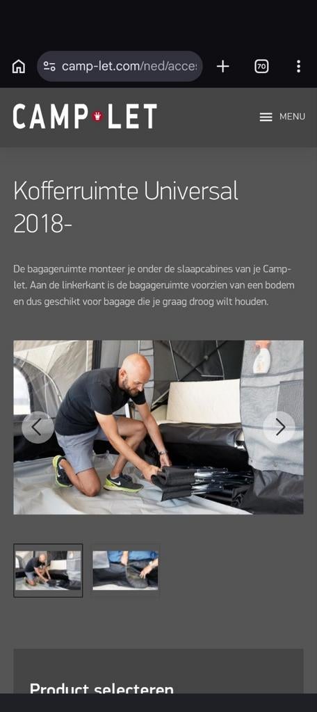 Camp-let tochtschort met bagagezak - Universele kofferruimte, Ophalen of Verzenden